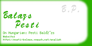 balazs pesti business card